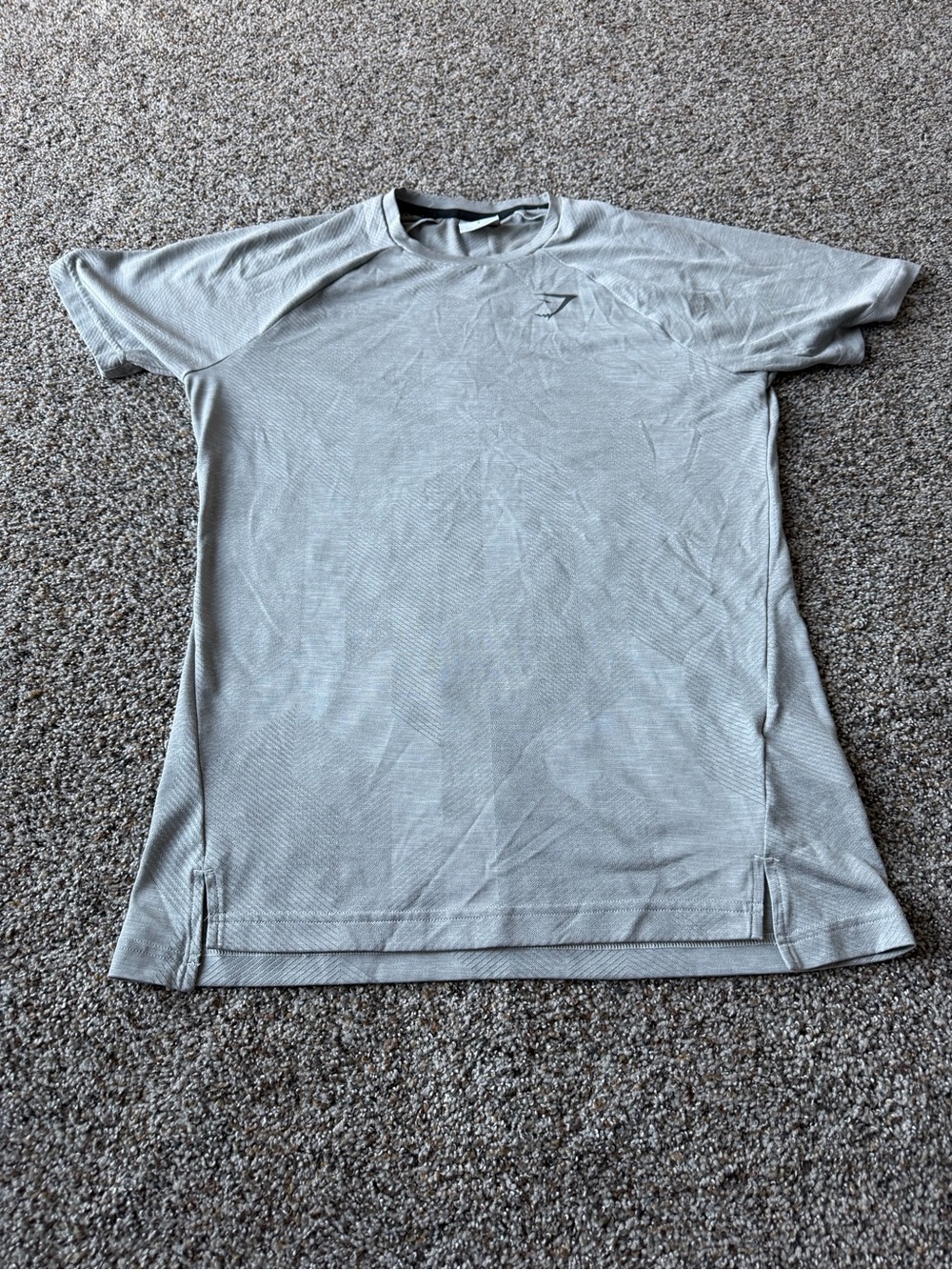 Gymshark Geo Seamless T-Shirt Men's Small White Light Grey Workout Gym Tee
